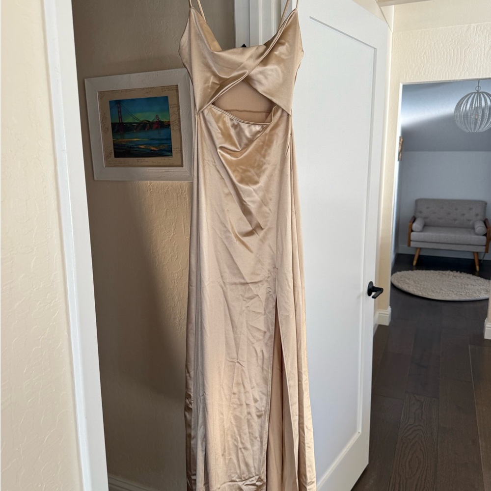 NWT Windsor champagne gold formal Dress size Small/S